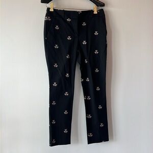 Loft ankle pants with floral print black